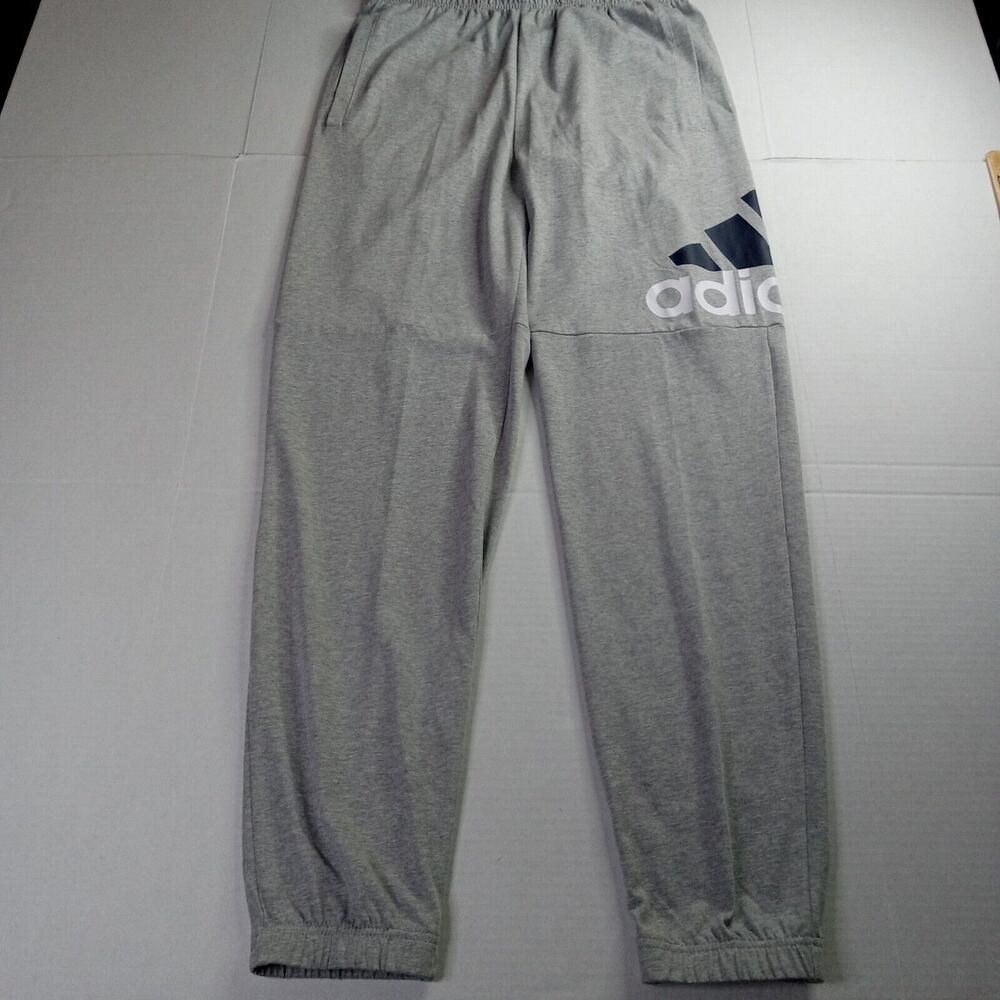 Adidas Essential‎ Performance Logo Track Pants BK7409 Gray Joggers Men's XLT NWT